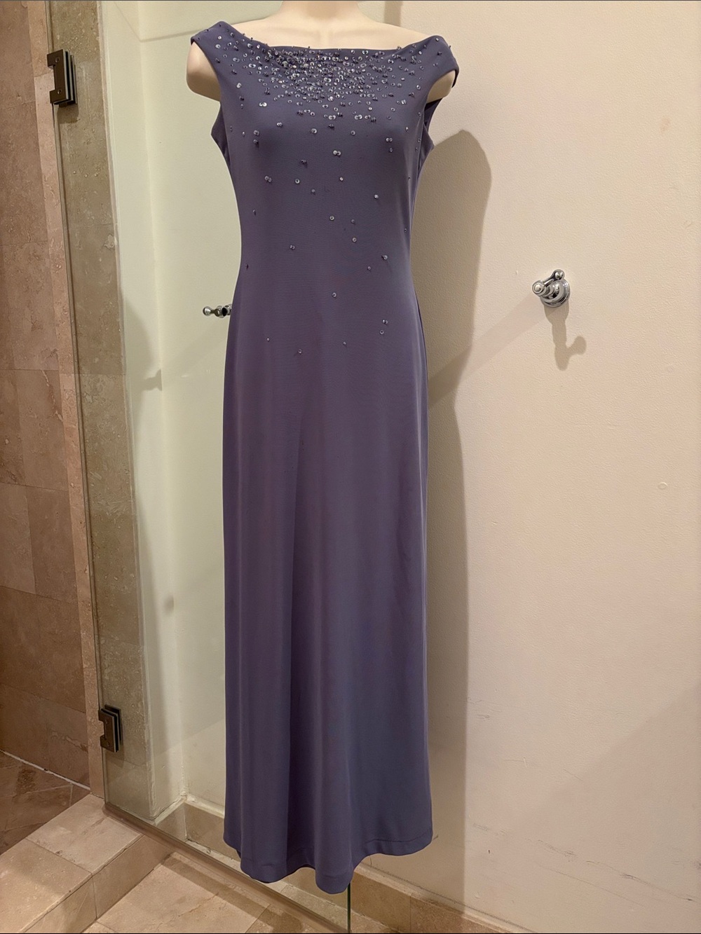 Laundry By Shelli Segal Lavender Beaded Maxi Dress